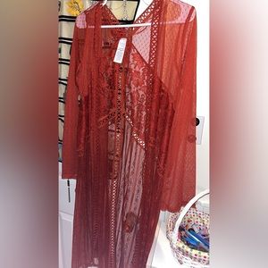 Burnt orange kimono Size L,XL